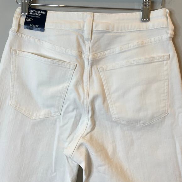 J.Crew Factory Curvy Mid Rise Flare Crop Jean Signature Stretch CG434 White P28 - Picture 11 of 16